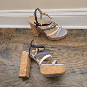 Michael Kors Nantucket Luggage blue Elegant Women's Strappy Sandals size 10